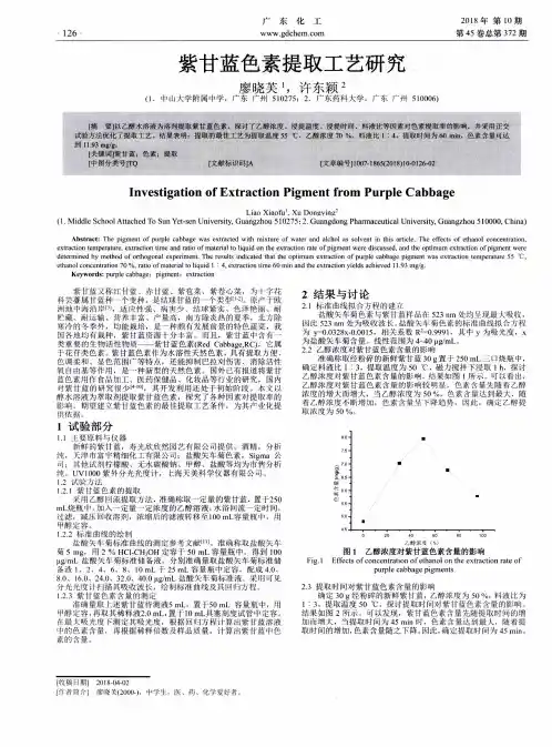 紫甘蓝色素提取工艺研究