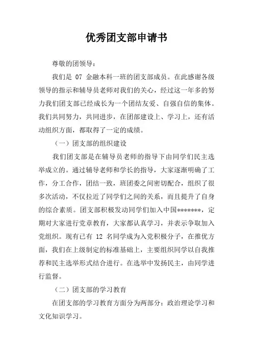优秀团支部申请书_7