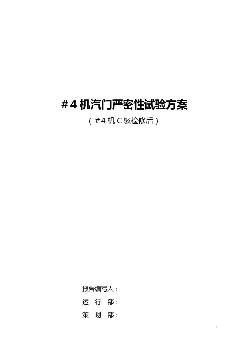 汽门严密性试验方案09.10