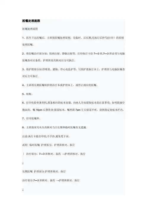 医嘱处理流程