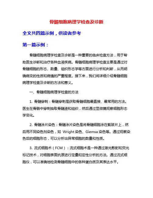 骨髓细胞病理学检查及诊断