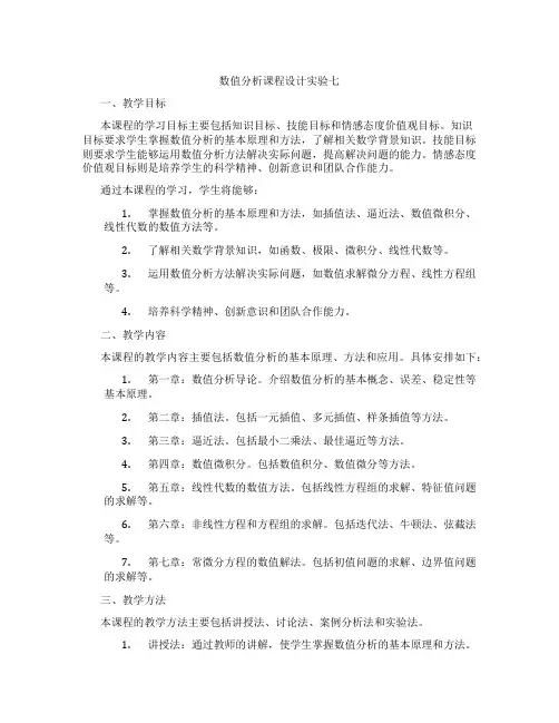 数值分析课程设计实验七