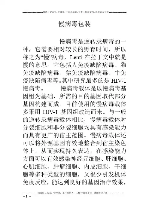 慢病毒包装