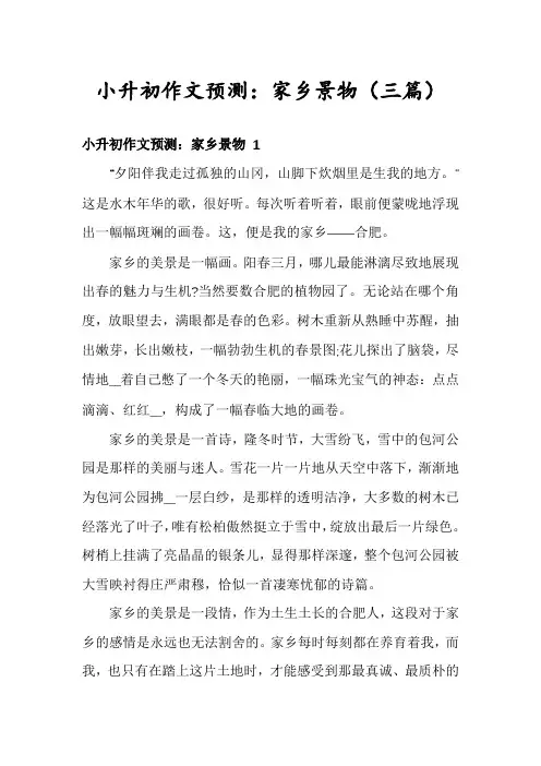 小升初作文预测：家乡景物(三篇)