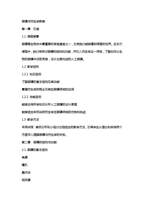 眼睛与仿生学教案