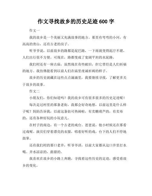 作文寻找故乡的历史足迹600字