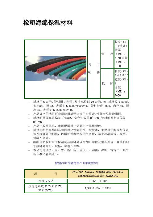 橡塑海绵保温材料