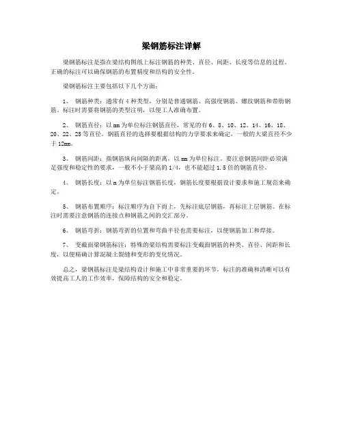 梁钢筋标注详解
