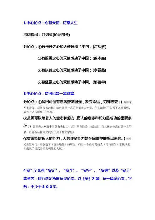 中心论点的设置