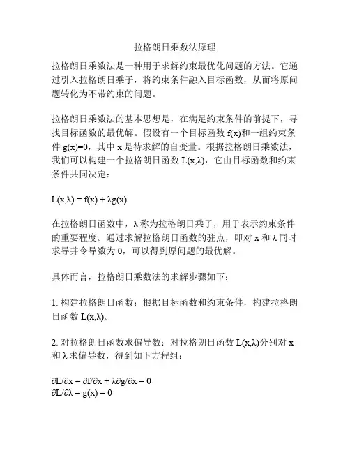 拉格朗日乘数法原理