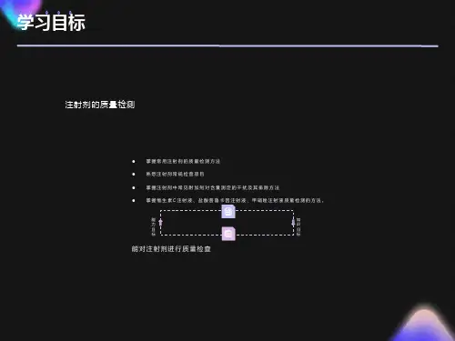 药品质量管理注射剂的质量检测