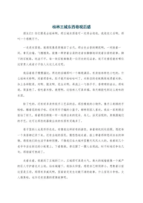 桂林王城东西巷观后感