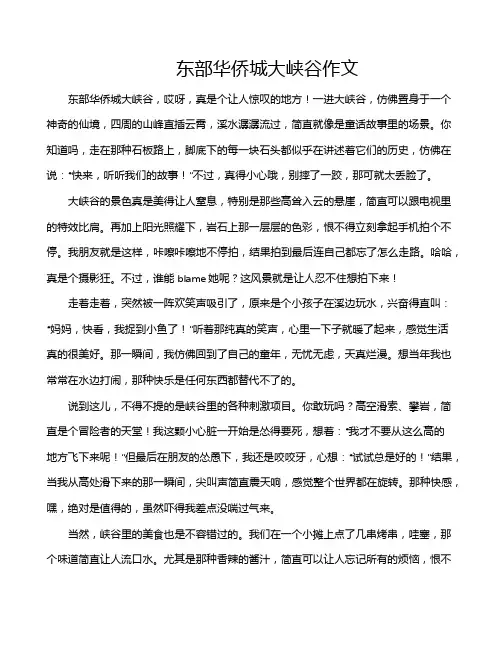 东部华侨城大峡谷作文
