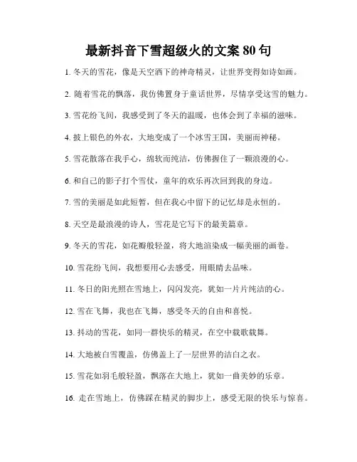 最新抖音下雪超级火的文案80句
