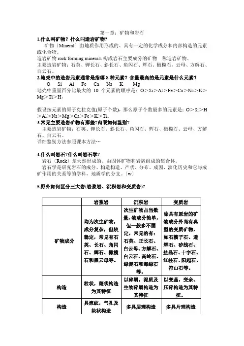 综合地质学课后习题答案