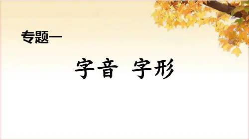 部编版九年级下册语文1.专题一 字音 字形 