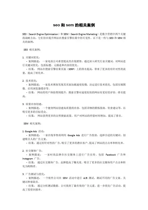 seo和sem的相关案例