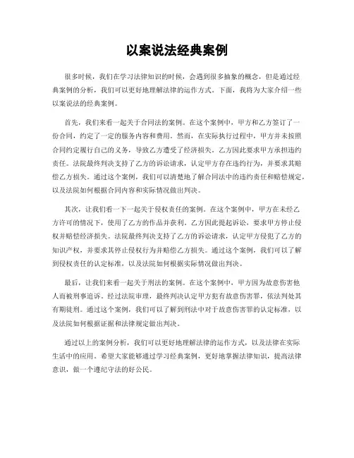 以案说法经典案例