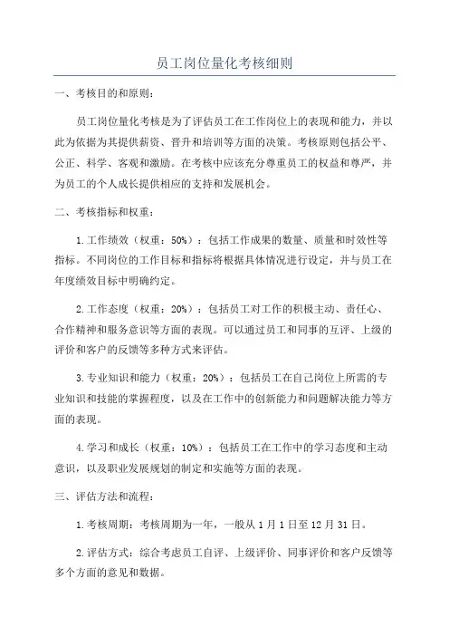 员工岗位量化考核细则