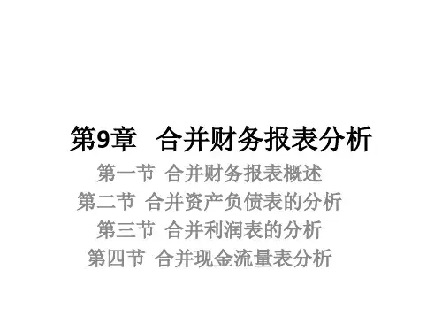 第9章 合并财务报表分析