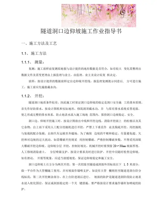 隧道洞口边仰坡施工作业指导书.docx
