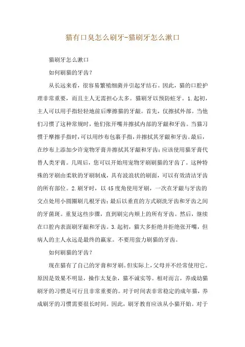 猫有口臭怎么刷牙-猫刷牙怎么漱口