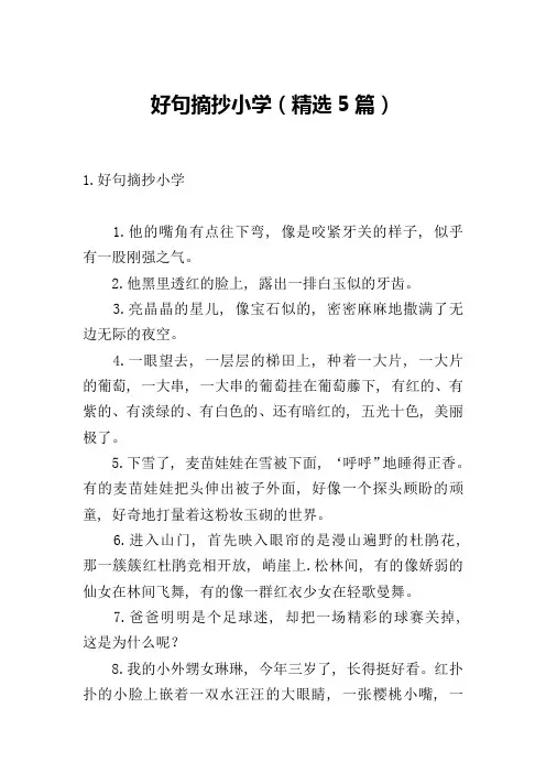 好句摘抄小学(精选5篇)