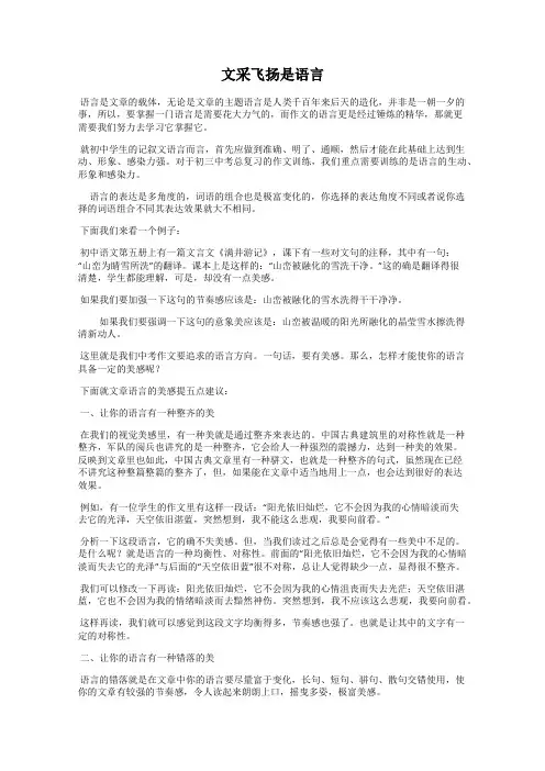 文采飞扬是语言