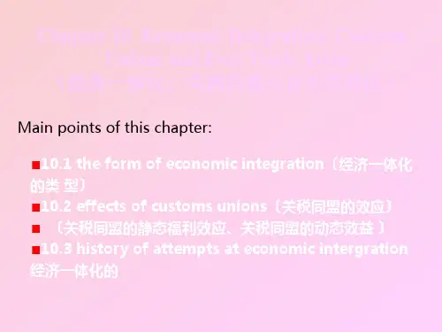 第章 经济一体化关税同盟与自由贸易区
