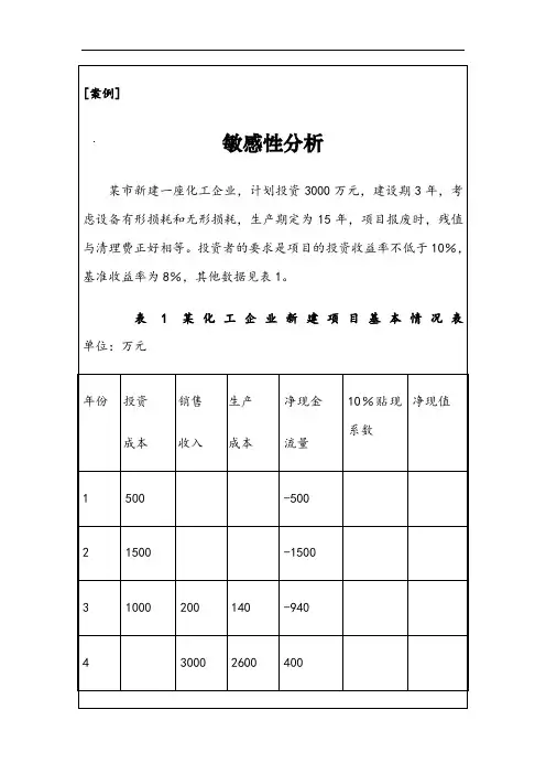 案例-敏感性分析