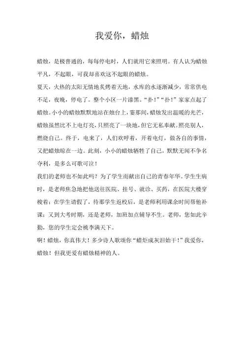 小学状物我爱你，蜡烛
