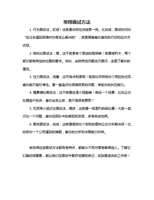 常用面试方法