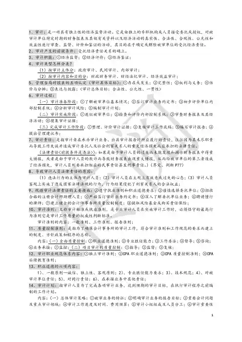 审计重点