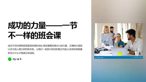 成功的力量主题班会PPT课件