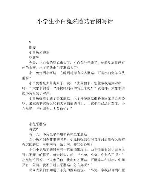 小学生小白兔采蘑菇看图写话