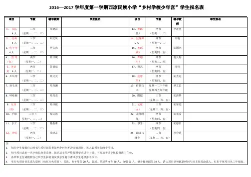 少年宫报名表