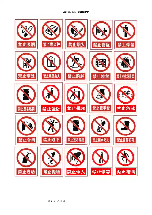 (完整版)安全标识--安全禁止、警告、指令、提示标志大全图片