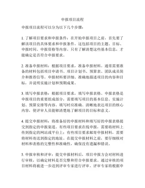 申报项目流程