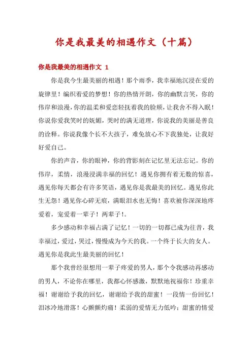 你是我最美的相遇作文(十篇)