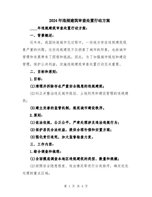 2024年违规建筑审查处置行动方案