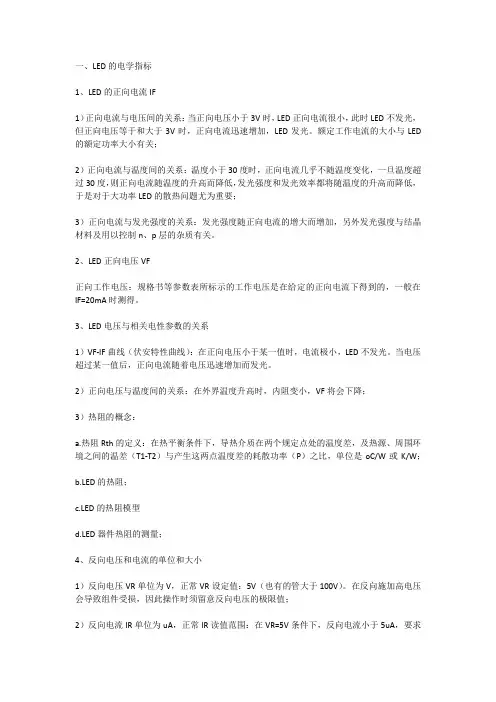 LED的性能指标和测试