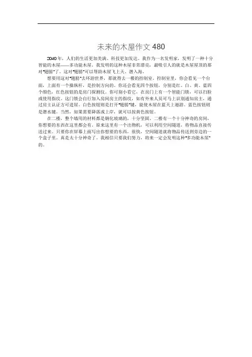 未来的木屋作文480