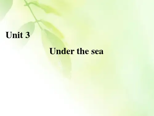 2019-2020学年人教版高中英语选修七课件：Unit 3 Under the sea Section Ⅳ