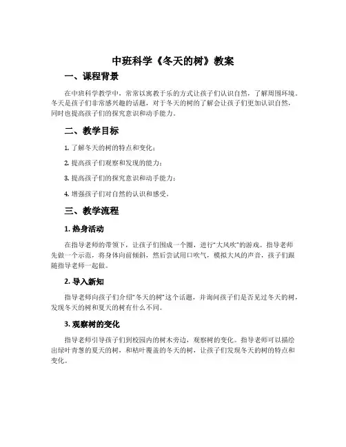 中班科学《冬天的树》教案