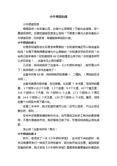 小牛顿读后感