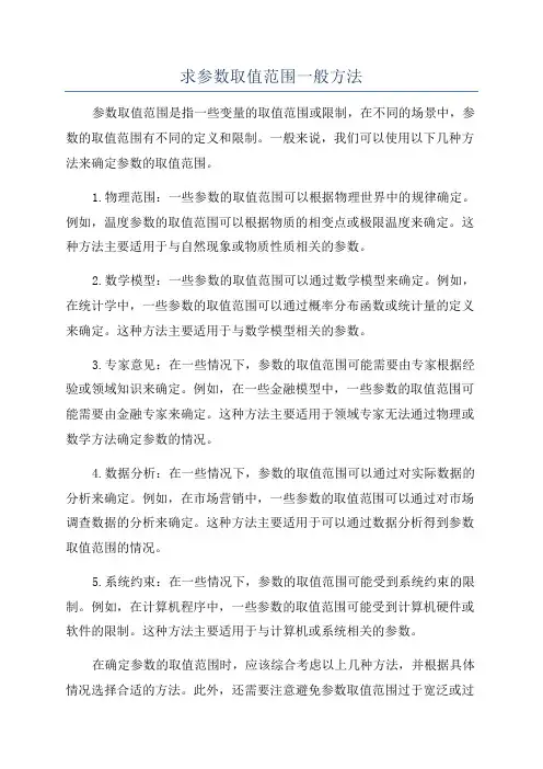 求参数取值范围一般方法