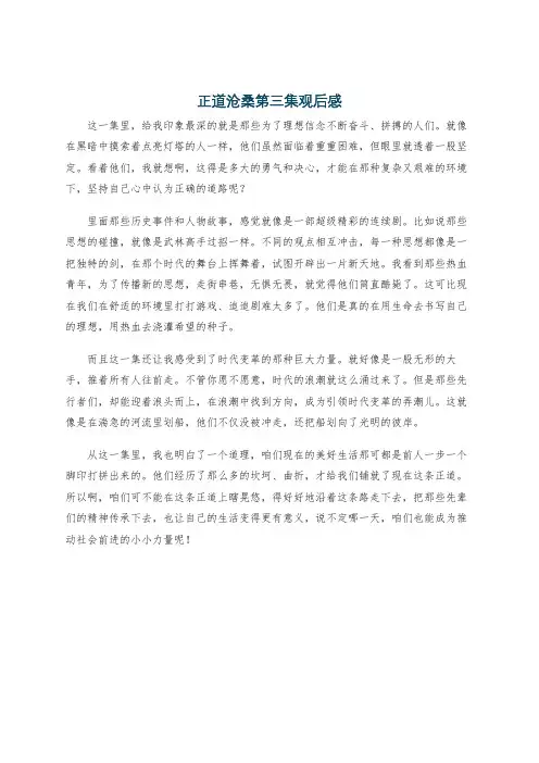 正道沧桑第三集观后感