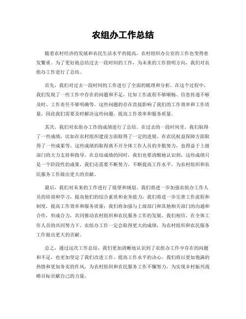 农组办工作总结