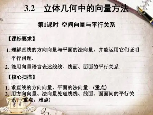 高中数学3-2第1课时空间向量与平行关系课件新人教A版