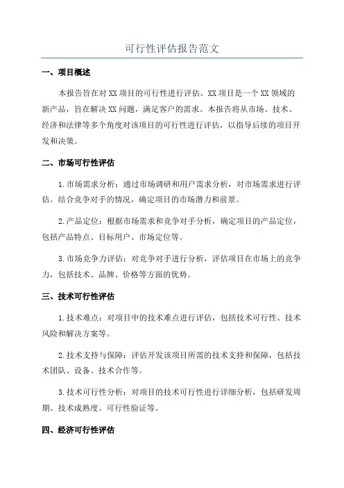 可行性评估报告范文